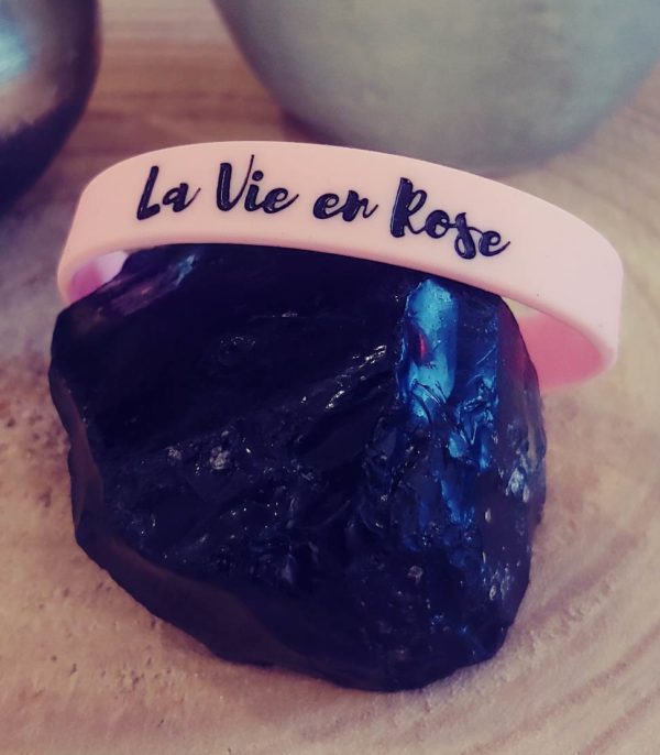 Bracelets positive attitude : La vie en rose - rose